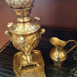 decorative brass samovar set