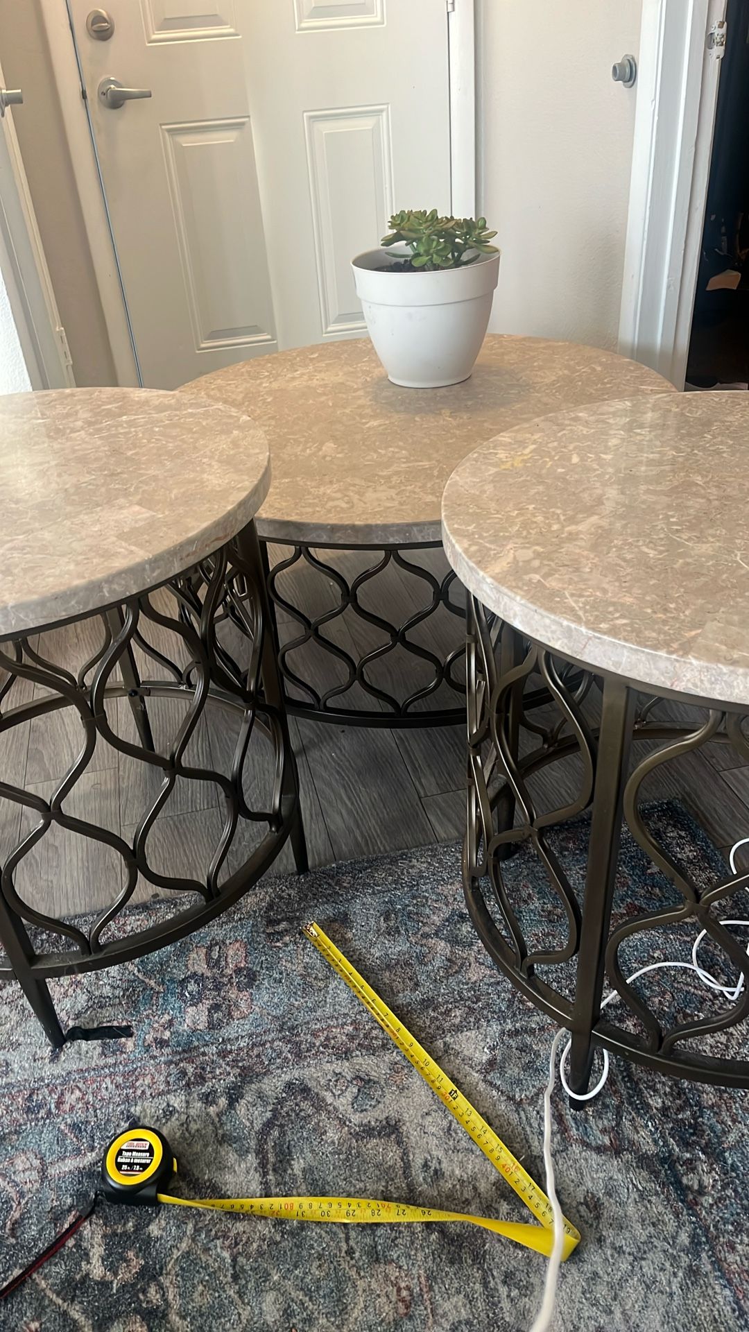NEW*GENUINE MARBLE coffee & End Tables Set