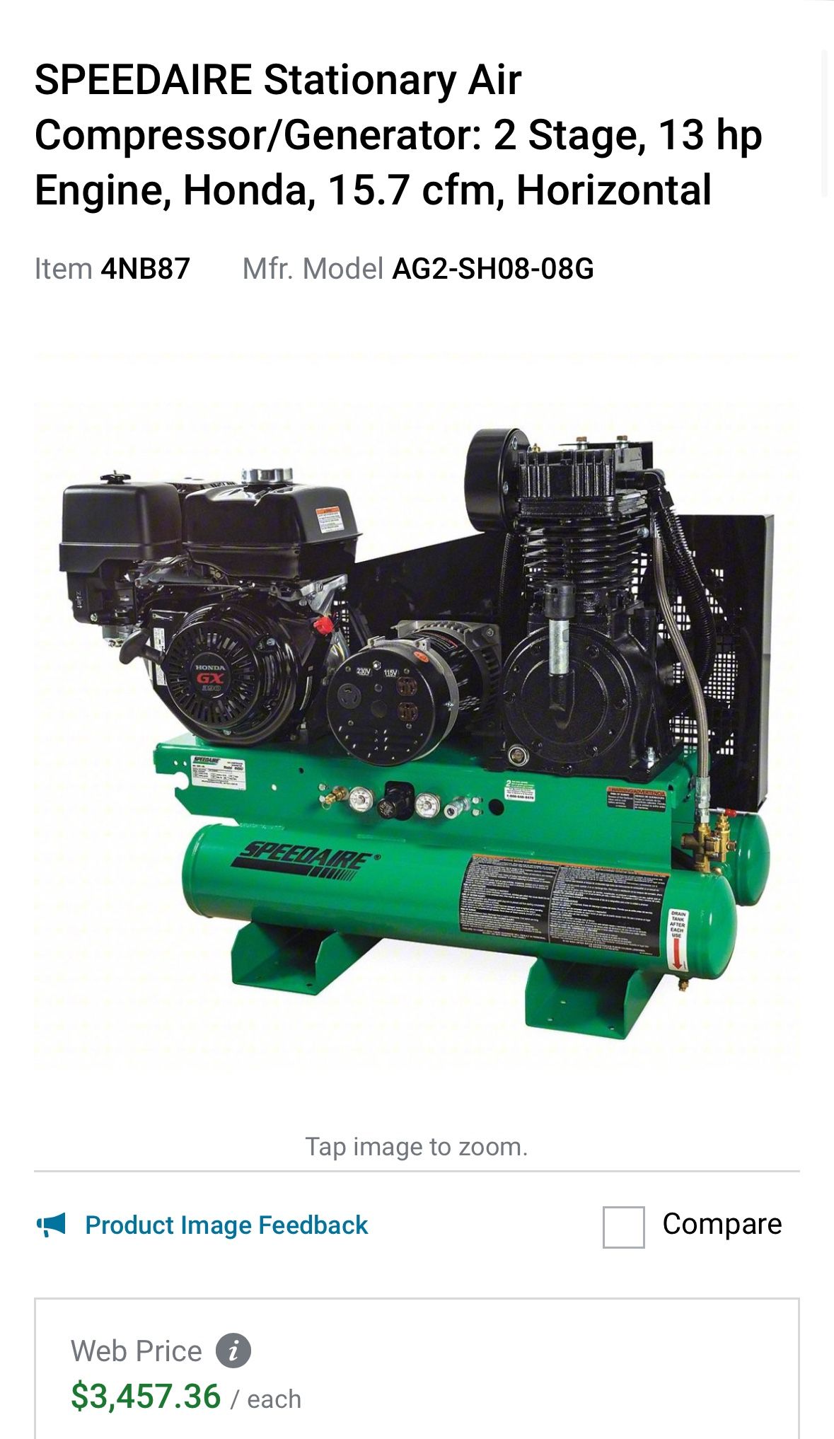 Air Compressor/Generator W/ Hose Reel