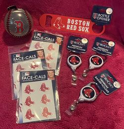 MLB Boston Red Sox BoSox Rubber Ball Bottle Opener Badge Holders Face Cals NEW!