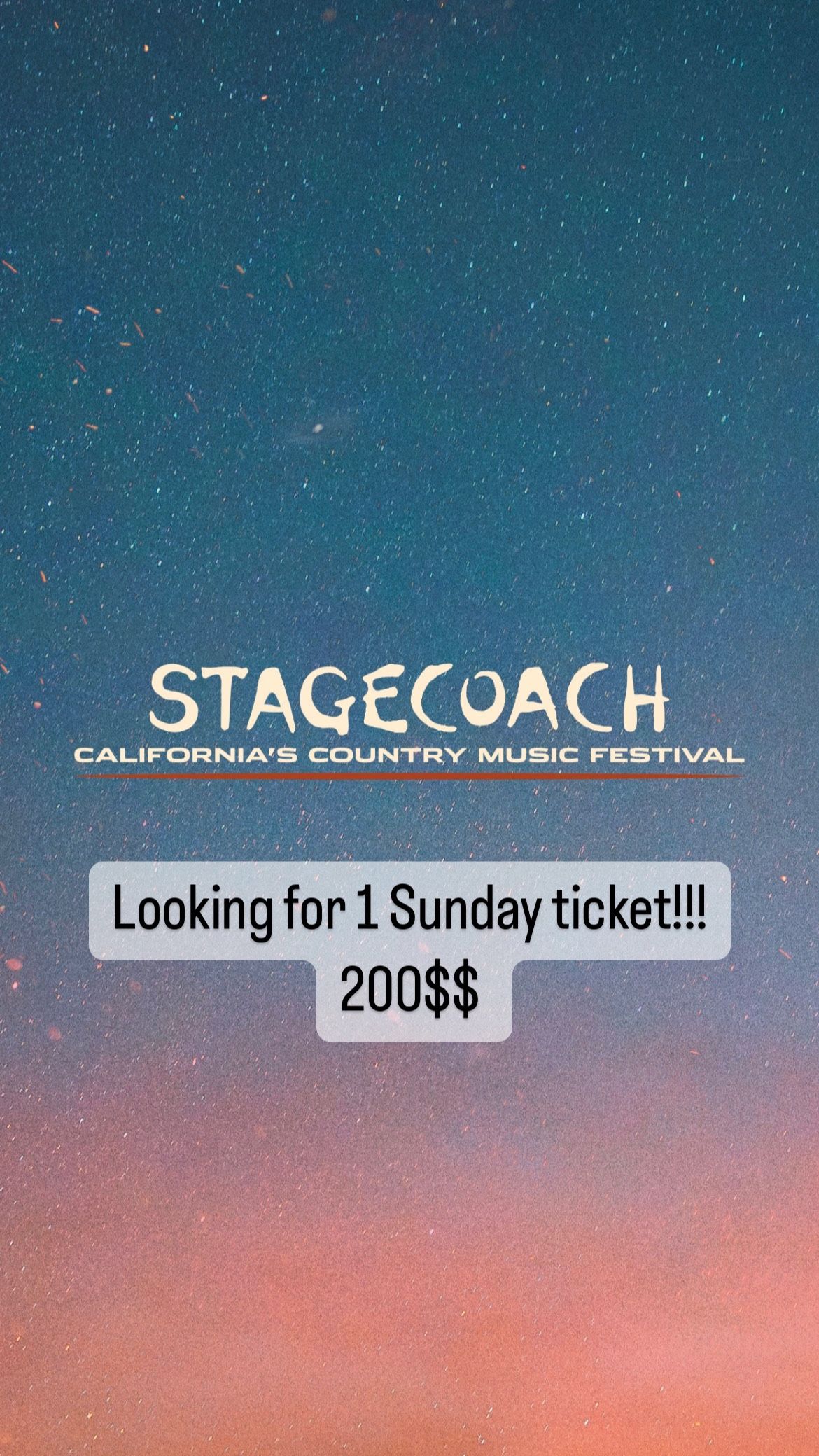 Stagecoach Looking For Sunday Ticket!! 