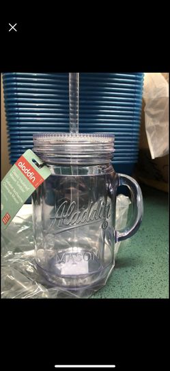 Aladdin Plastic Double Walled Mason Jar Tumbler