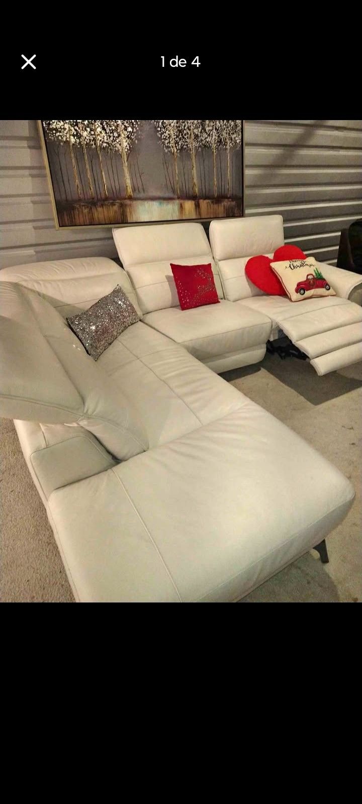 SECTIONAL GENUINE LEATHER RECLINER ELECTRIC WHITE COLOR.. DELIVERY SERVICE AVAILABLE ππ₯π₯β