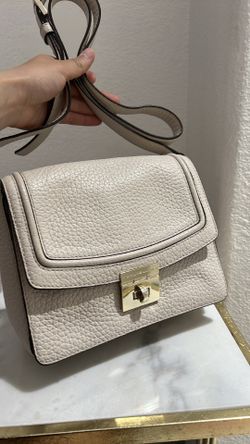 Kate Spade Merrick Everett Way crossbody bag in cream pebbled leather