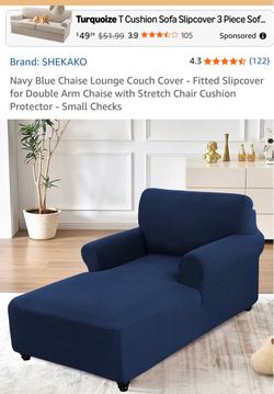Stretchy navy blue Chaise lounge cover