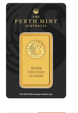 Perth Mint 50g 99.99% Pure Gold Bar
