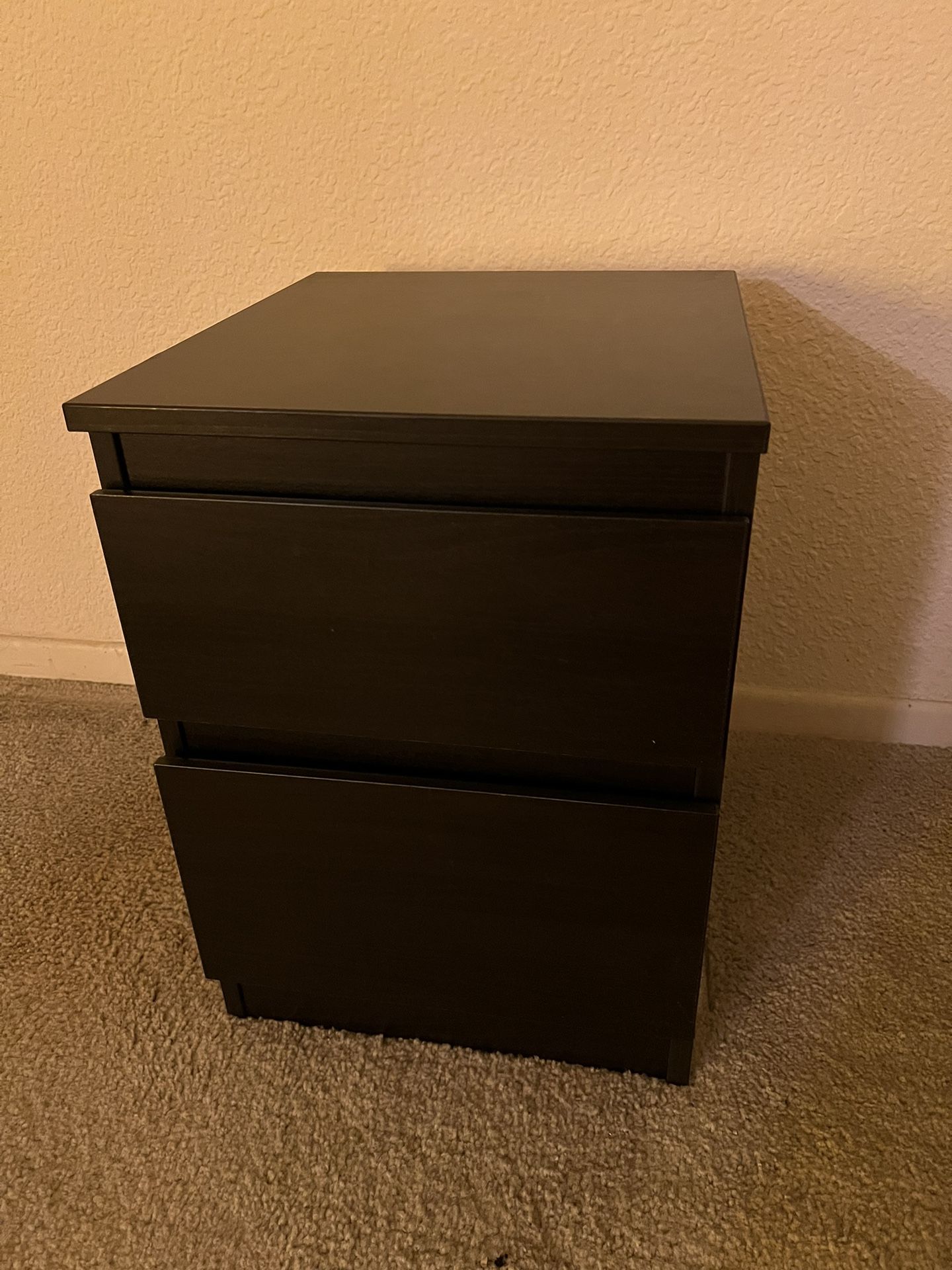 IKEA KULLEN 2-drawer chest, black-brown, 13 x 15 x 19”