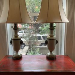 Price Drop - Antique Pair Of Celadon Porcelain Lamps