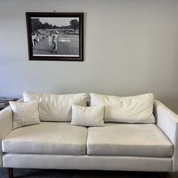 White loveseat couch