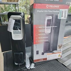 PELONIS 1500-WATT DIGITAL ELECTRIC OIL-FILLED RADIANT PORTABLE SPACE HEATER 
