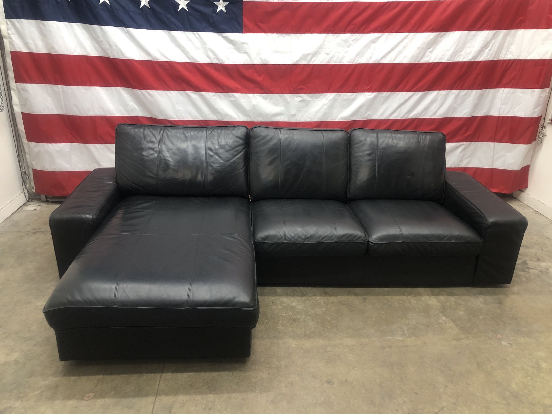 Free Delivery - IKEA Leather 2 Piece Sectional Couch