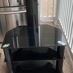 Black Glass TV Stand with Mount