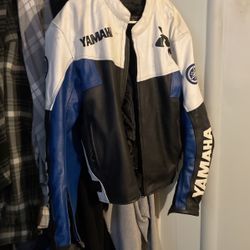 Yamaha Leather Jacket. Large In Size. 