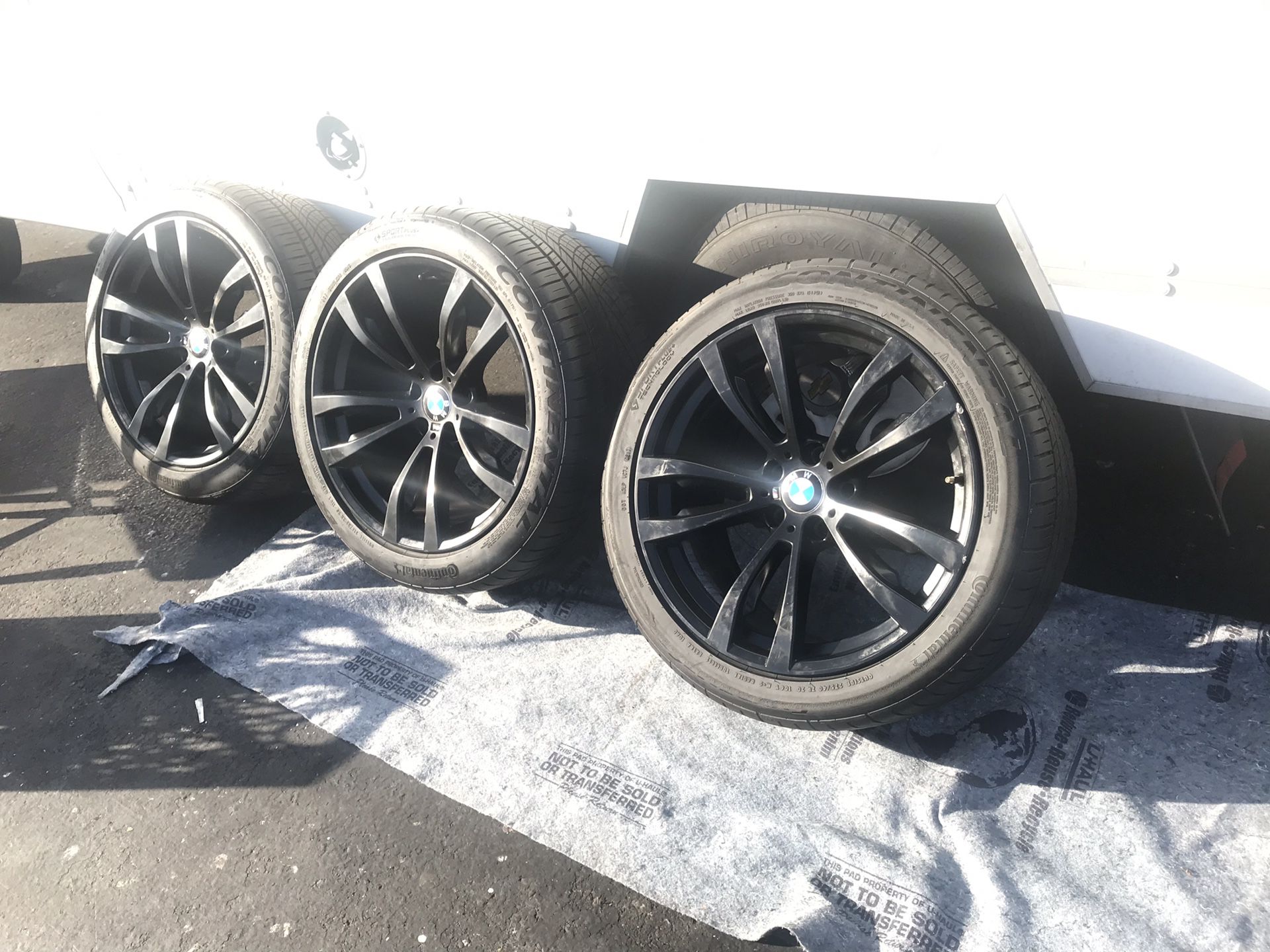 3 BMW Truck M Series Double Spoke 20” Black Factory Original Wheels and Tires Only 3