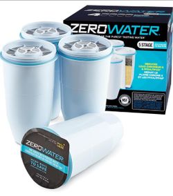 ZeroWater Replacement Water Filters 4 Pack 5 Stage 0 TDS Water Filter Cartridges