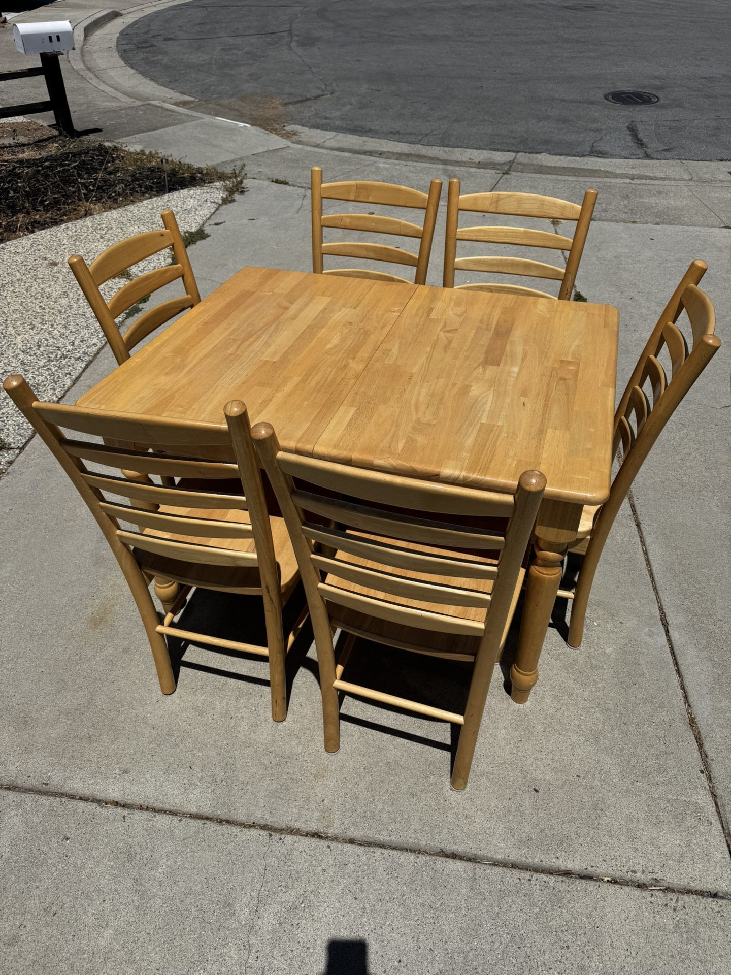 Wooden Table With Six Chairs
