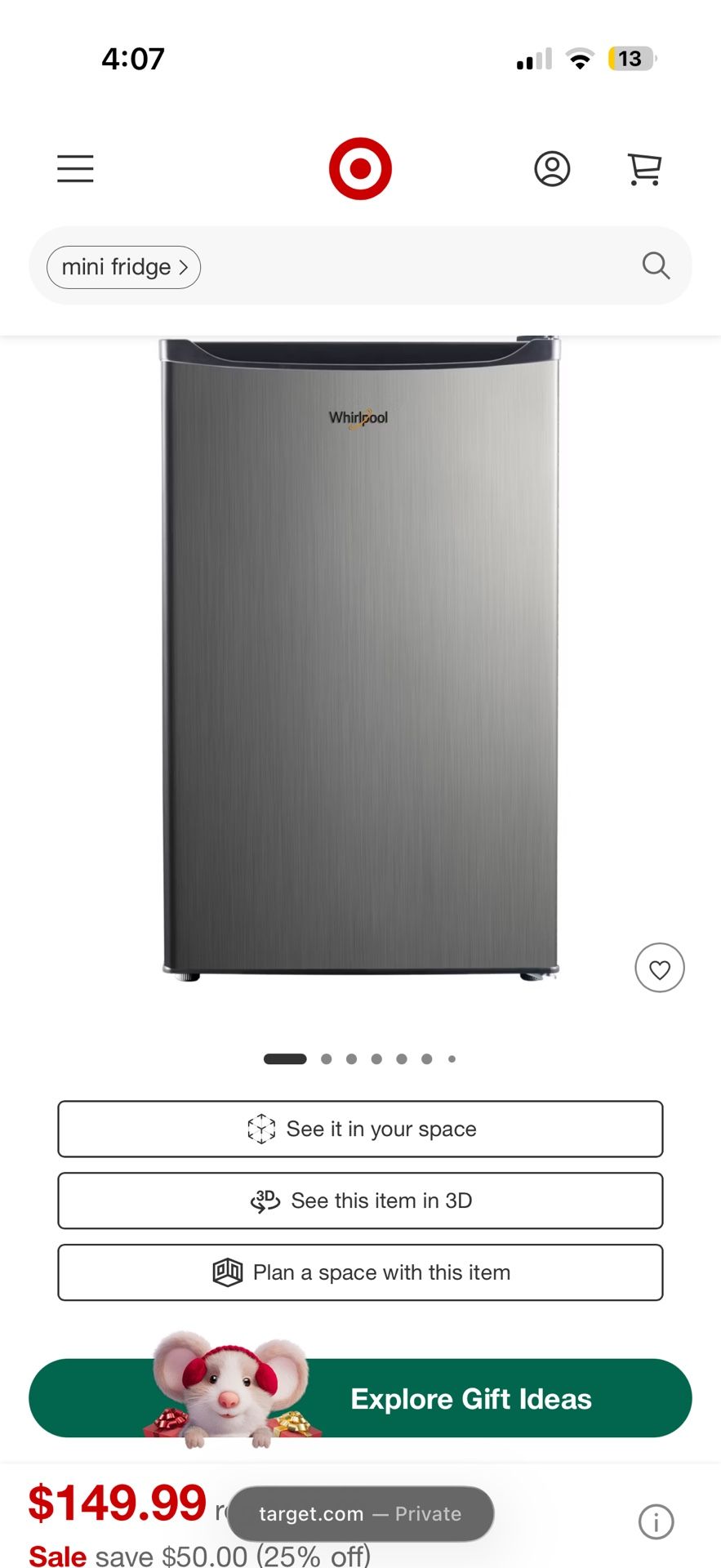 Whirlpool mini refrigerator