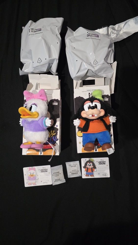 Mickey Family Cute Together Keychain Daisy And Goofy Pop Mark Labubu