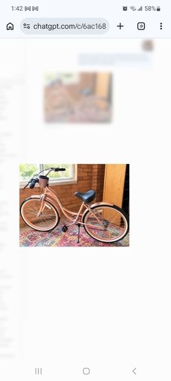 Rose Gold Cruiser Bike with Basket