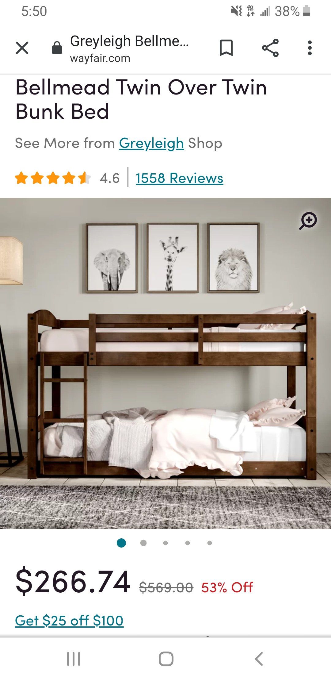 Bellmead twin over twin bunk bed.