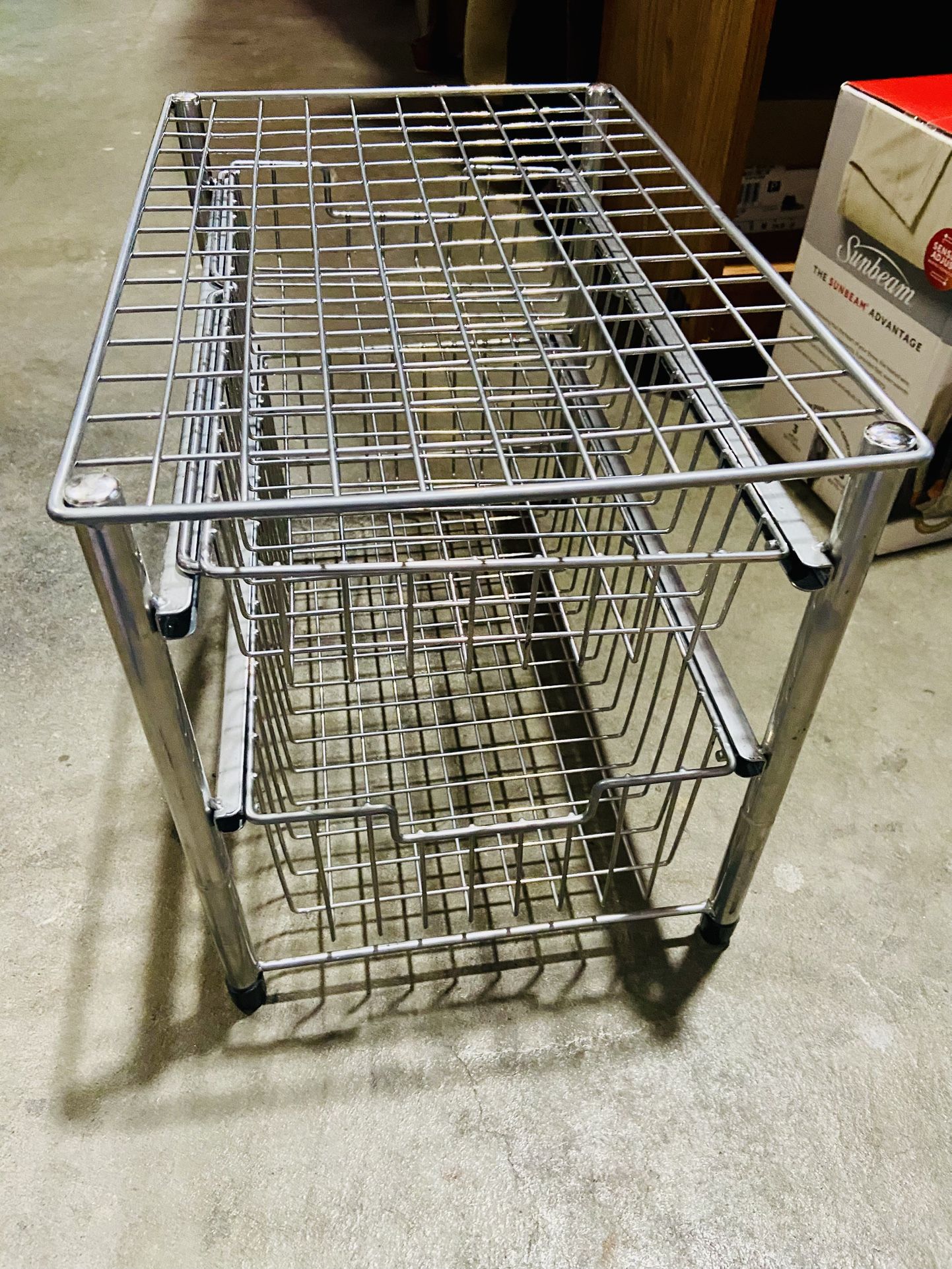 A Pull-out Cabinet Organizer, Stackable 2-tier