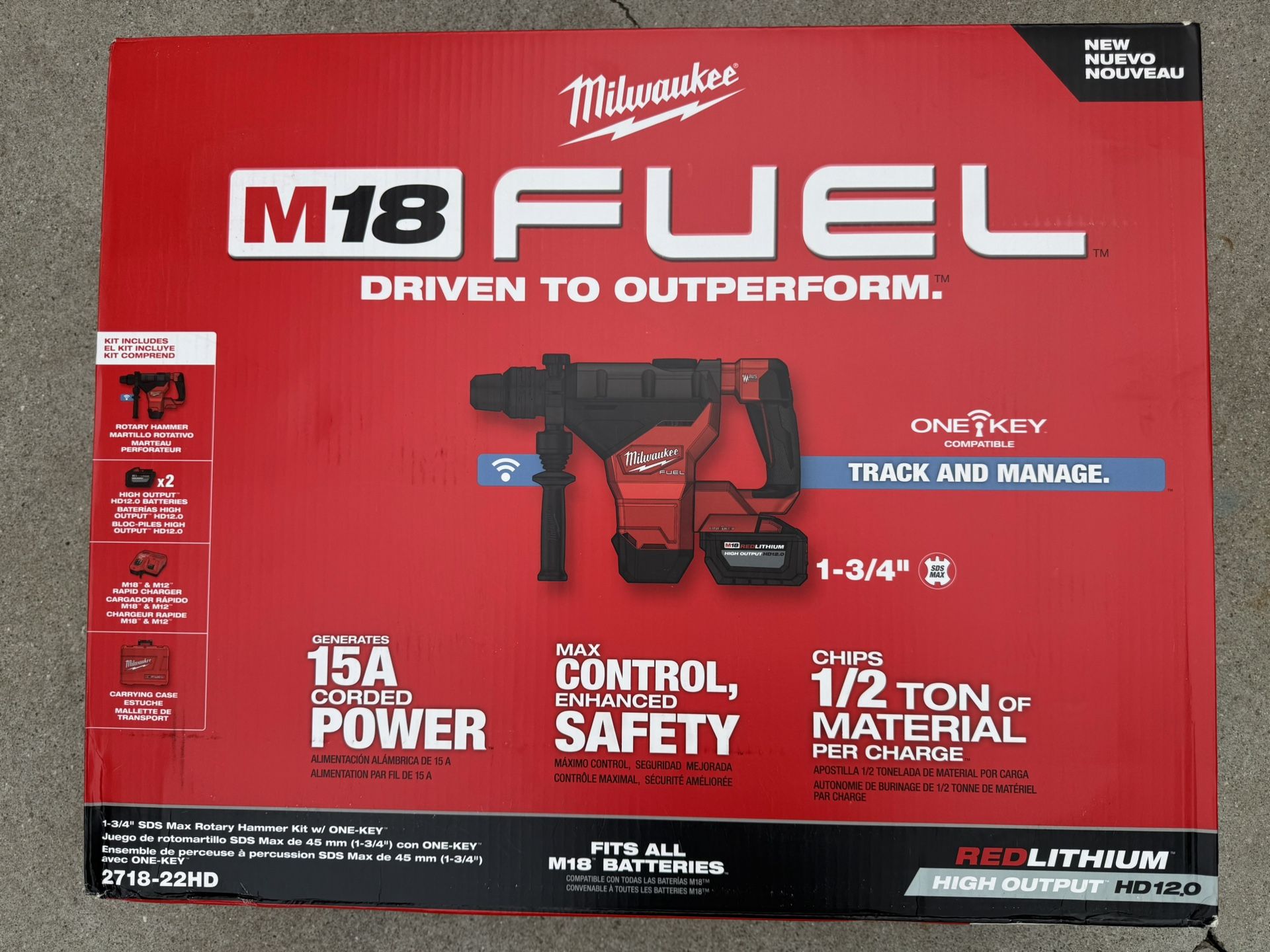 1-3/4" SDS Max Rotary Hammer Kit w/ ONE-KEY™