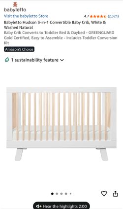 Babyletto 3-in-1 convertible crib with mattress