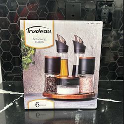Trudeau Lazy Susan Seasoning Station, 6-piece Set