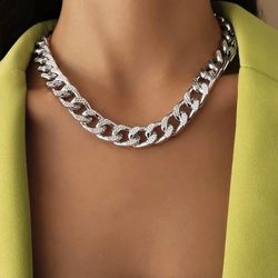 Unisex Silver Cuban Link Chain 