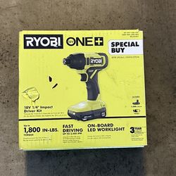 RYOBI ONE+ 18V Cordless 1/4 in. Impact Driver Kit 