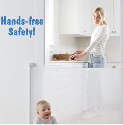 ✨New✨ Baby Gate Retractable Gates for Stairs, Mesh Dog Gate for The House, Wide Pet Gate 33" Tall, Extends to 55" Wide