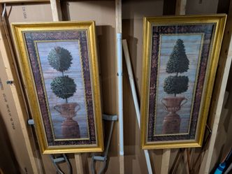 Topiary Wall Art Prints in Gold Frames – Set of 2