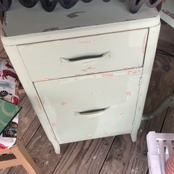 Vintage Green Chest With Drawers