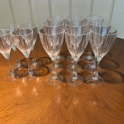 (13) Lead Crystal Stem Glassware Wine Or Water Glasses