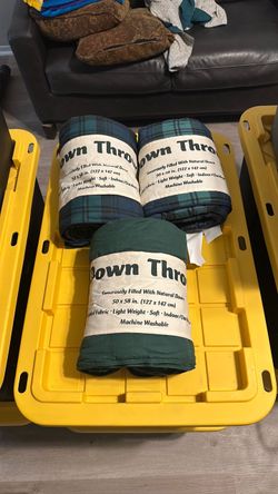Natural Down Throw Blankets – Set of 3