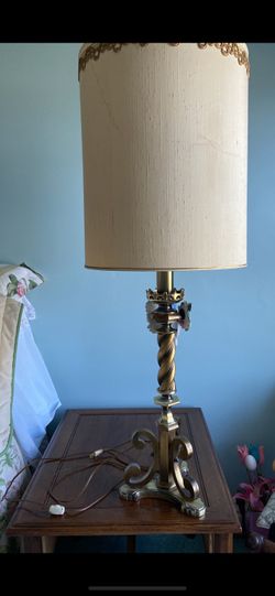 Beautiful Vintage Swirl Lamp Heavy Solid