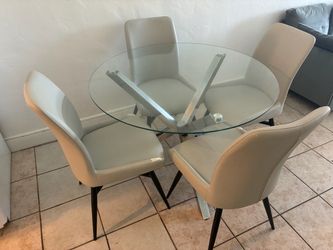 Glass dining table