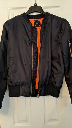 NWOT Women's Navy Blue Nylon Bomber Jacket Size L