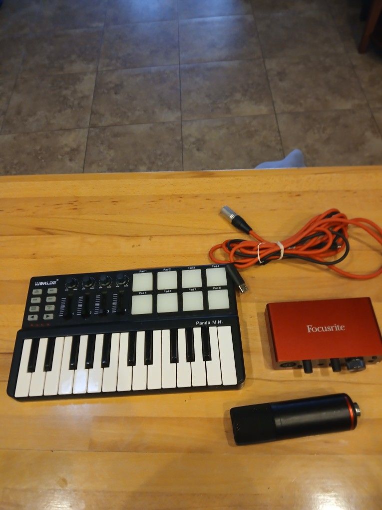 Panda Mini Beat Pad And Scarlett Interface With Mic