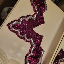 VERY LARGE *  36"X15" *Sequin Sew On Applique * Costume * Dance * Performance