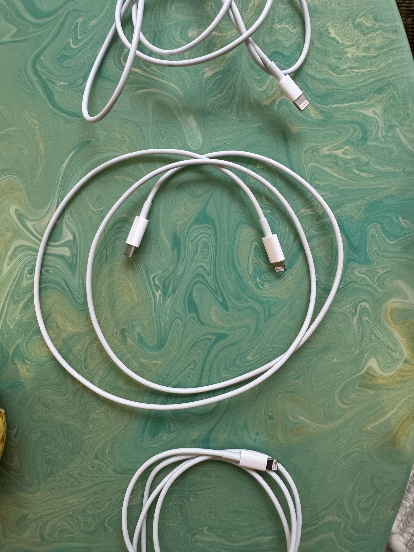 3 barely used Apple iphone lightning cords - $5 for all 3