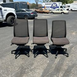 3 Nice Matching Office Chairs With Wheels- $25 Each 