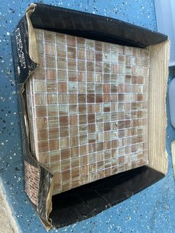 NEW Light Brown Iridescent Glass Tile - 12 Sq Ft