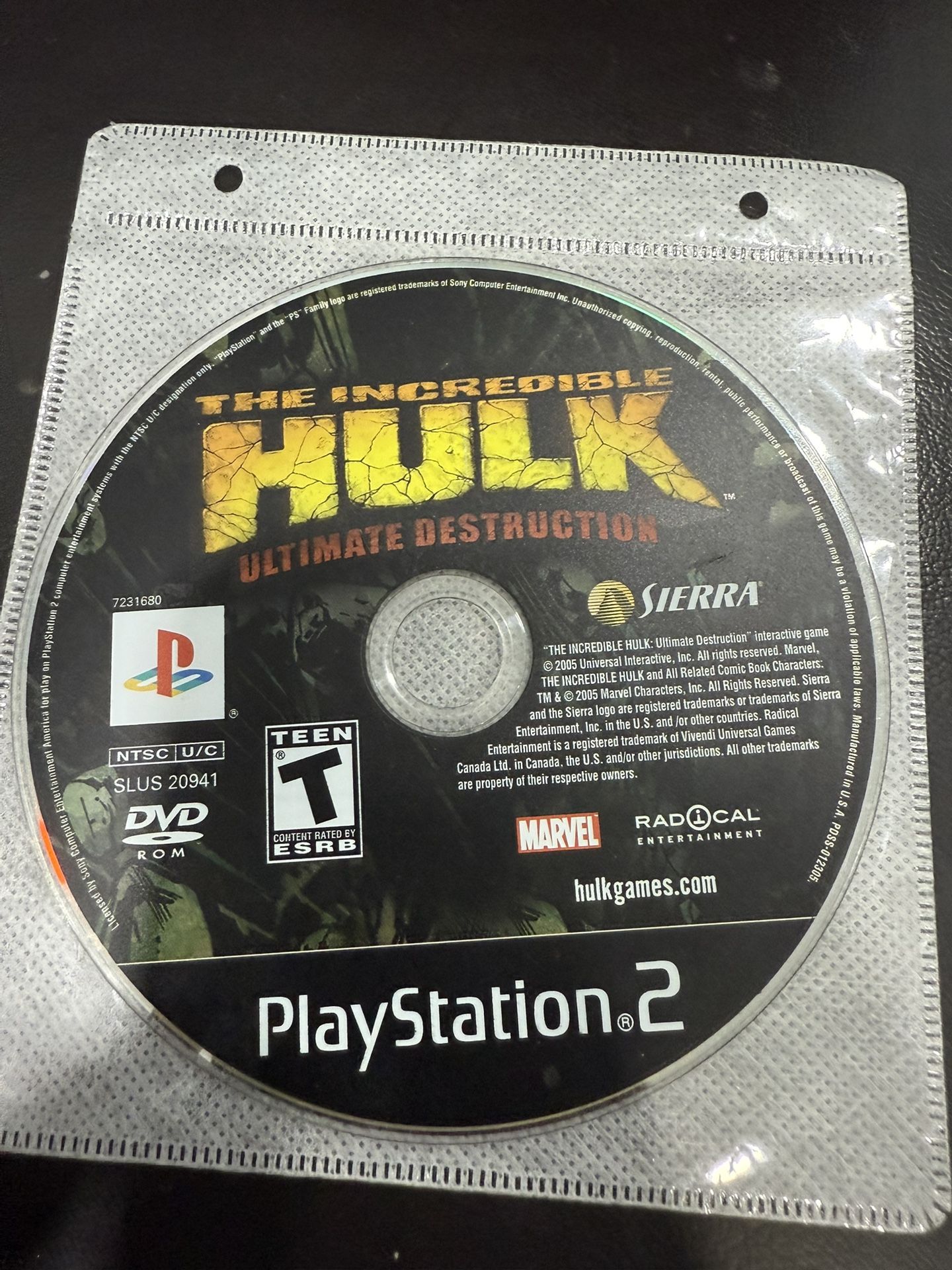 The Incredible Hulk Ultimate Destruction For Ps2 (disc Only)