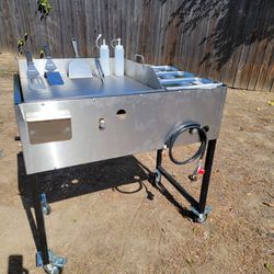 taco cart 24" griddle +3 steamer trays plancha para tacos de 24" con vaporeras And Accesorios 
