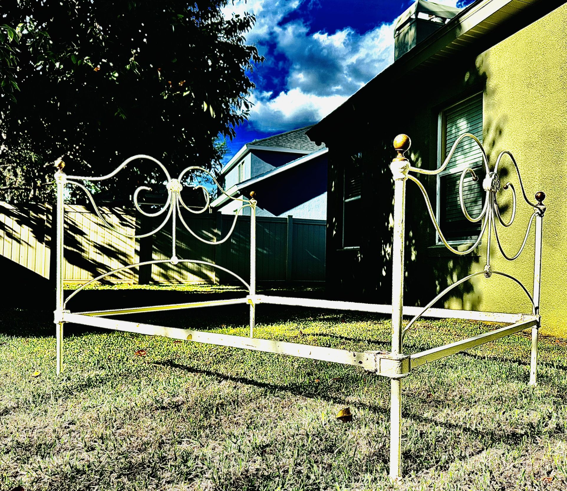 Antique Civil War, Full Size Iron Bed, Strong! Just Significantly Lowered Price To Sell Fast!