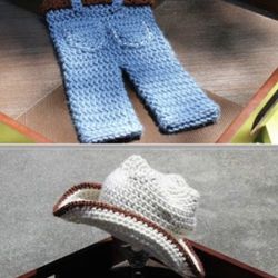 Halloween Crocheted Cowboy Or Cowgirl Outfit