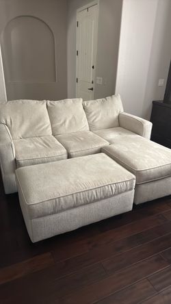 Beige fabric sectional