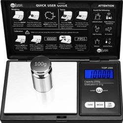 Gram  Scale 200g x 0.01g,Digital Grams Scale, Food Scale, Jewelry Scale Black, Kitchen Scale With100g Calibration