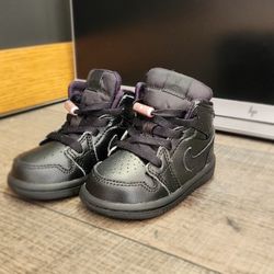 Jordan 1 Mid BT Toddler's Shoes Black-Dark Grey Size 4c